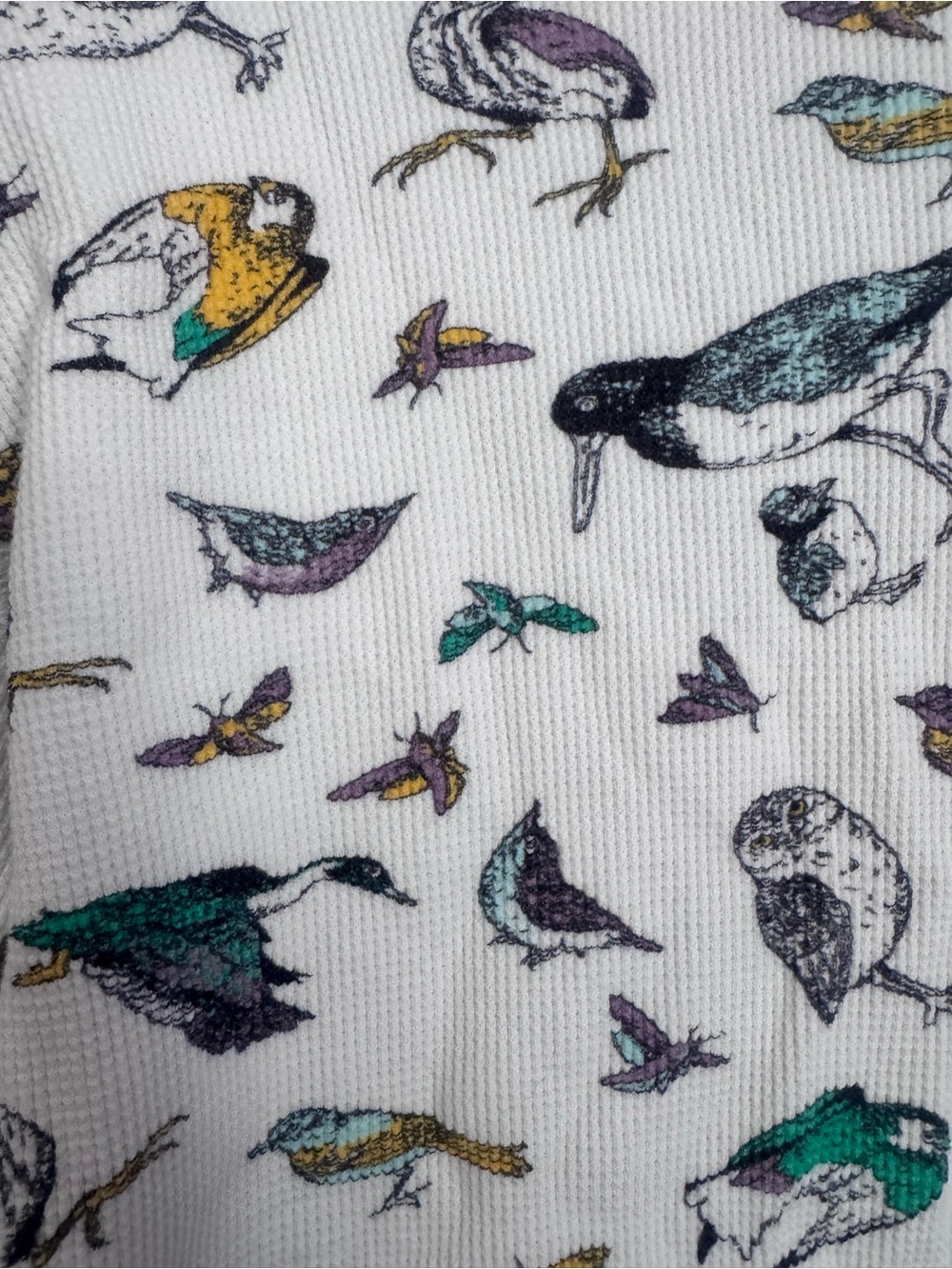 Parks Project Bird Print Waffle Knit Long Sleeve Shirt Womens Small Nature - Picture 6 of 6